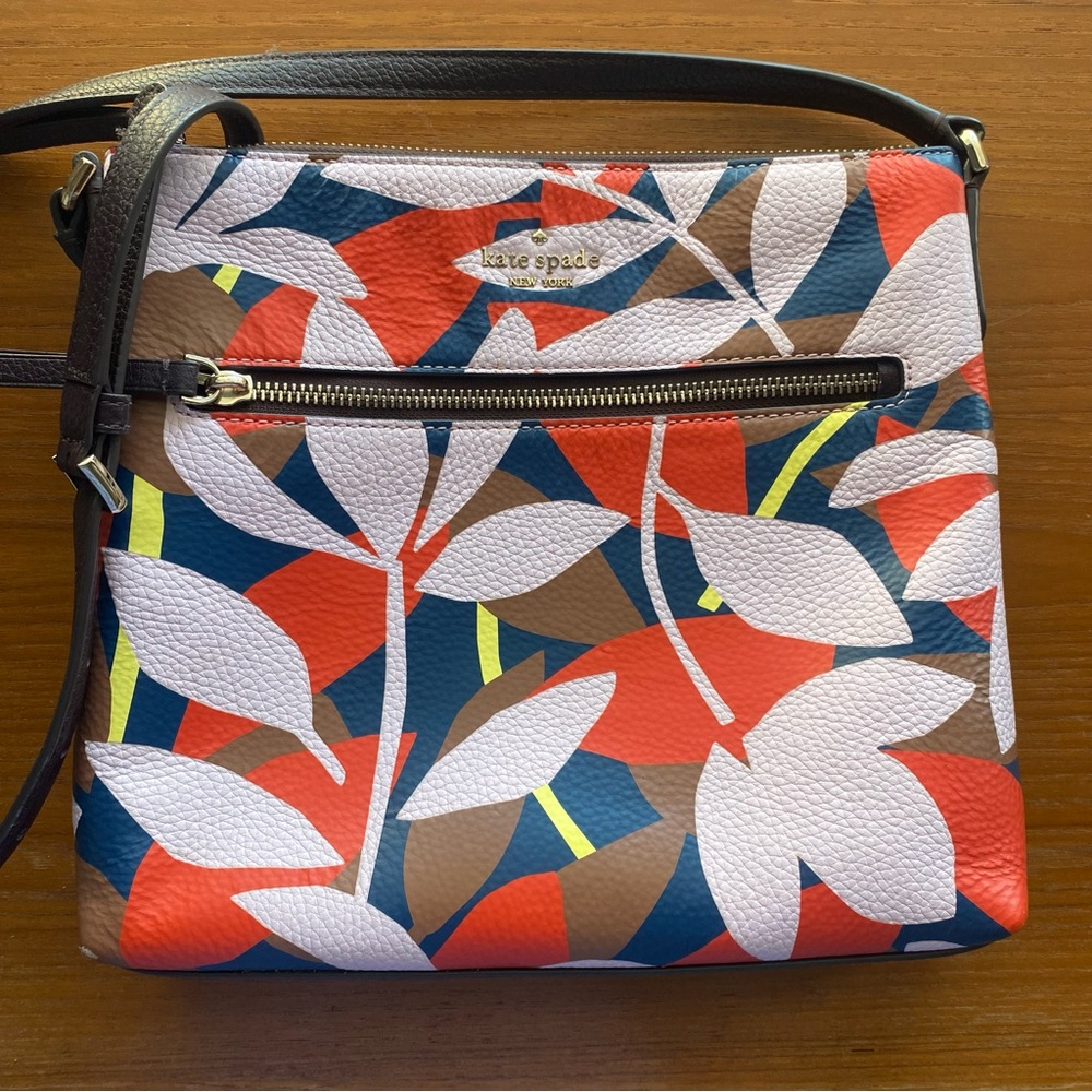 Kate Spade Multicolor Leaf Pattern Crossbody Bag - image 1